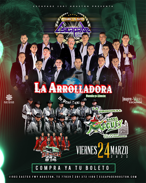 La Arrolladora Banda Limon, Banda Maguey y Banda 614 en Houston