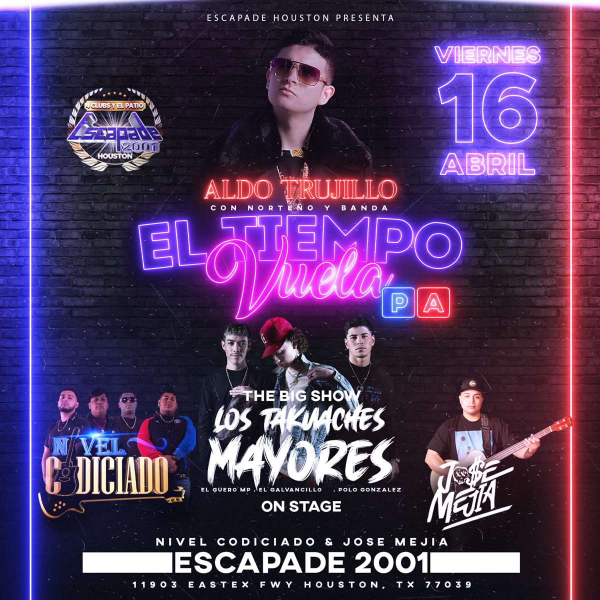 Aldo Trujillo Deorro Los Takuaches Mayores Nivel Codiciado Jose Mejia y Grupo 10 4tro Tickets Boletos