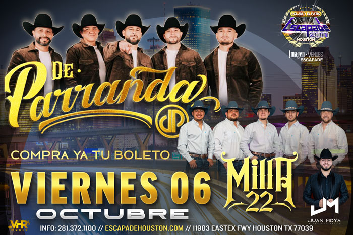 De Parranda, Milla 22 y Juan Moya en Houston