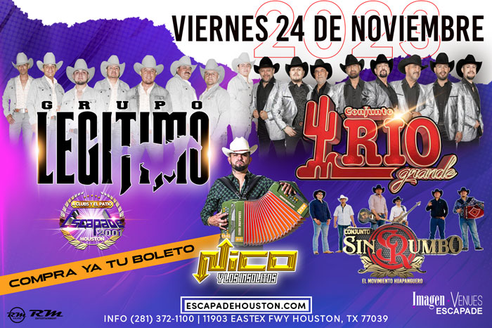 Grupo Legitimo, Conjunto Rio Grande, Nico y Los Insolitos y Grupo Sin Rumbo en Houston