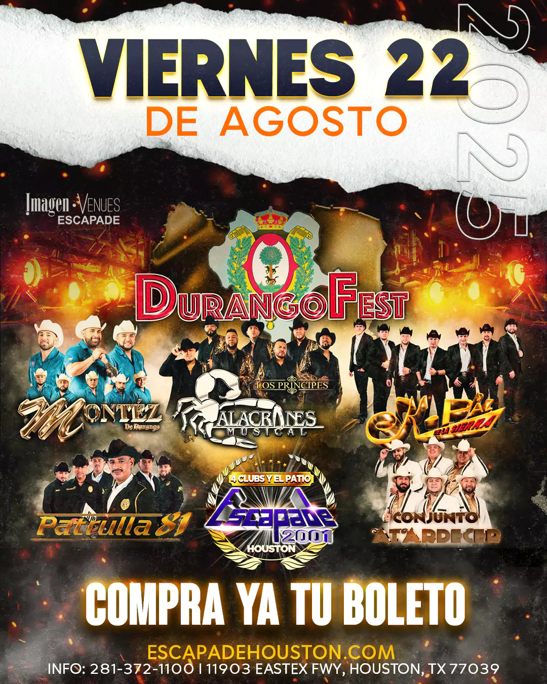 Boletos para Montez de Durango, Alacranes Musical, K-Paz de La Sierra. Patrulla 81 y Conjunto Atardecer en Houston 2025