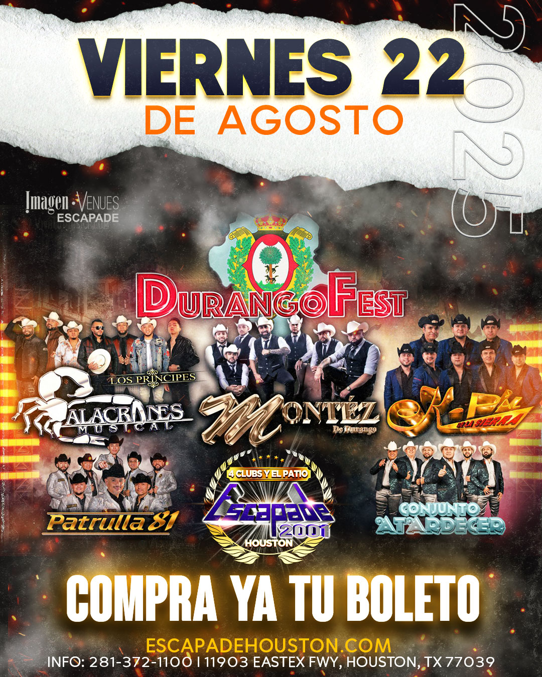 Boletos para Montez de Durango, Alacranes Musical, K-Paz de La Sierra. Patrulla 81 y Conjunto Atardecer en Houston 2025