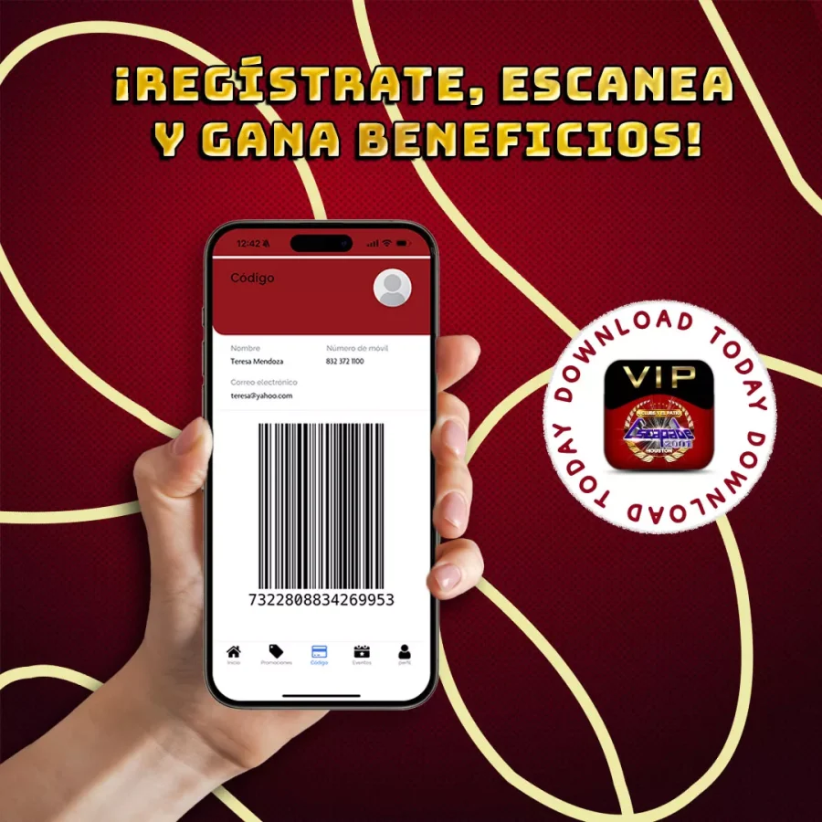 Usuario mostrando su código de Escapade VIP en la app para escanear en la entrada y ganar puntos